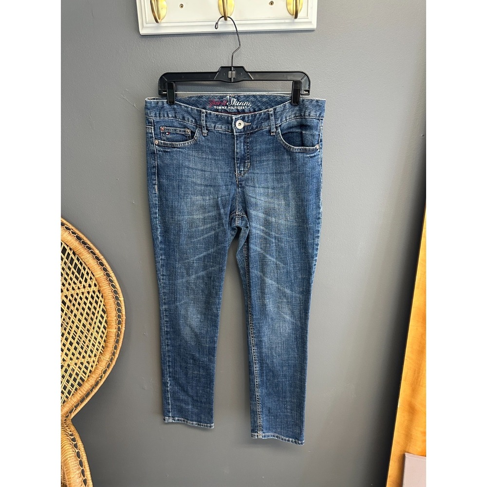 Tommy Hilfiger Spirit Skinny Mid‎ Rise Women's Size 8 Blue Denim Jeans 90s Y2K